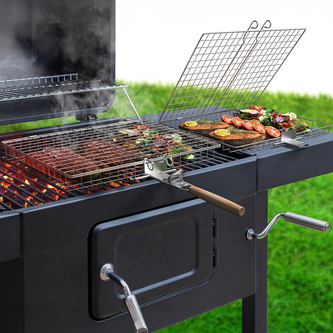 Sorbus Stainless Steel Large Folding Barbecue Grilling Basket with Handle